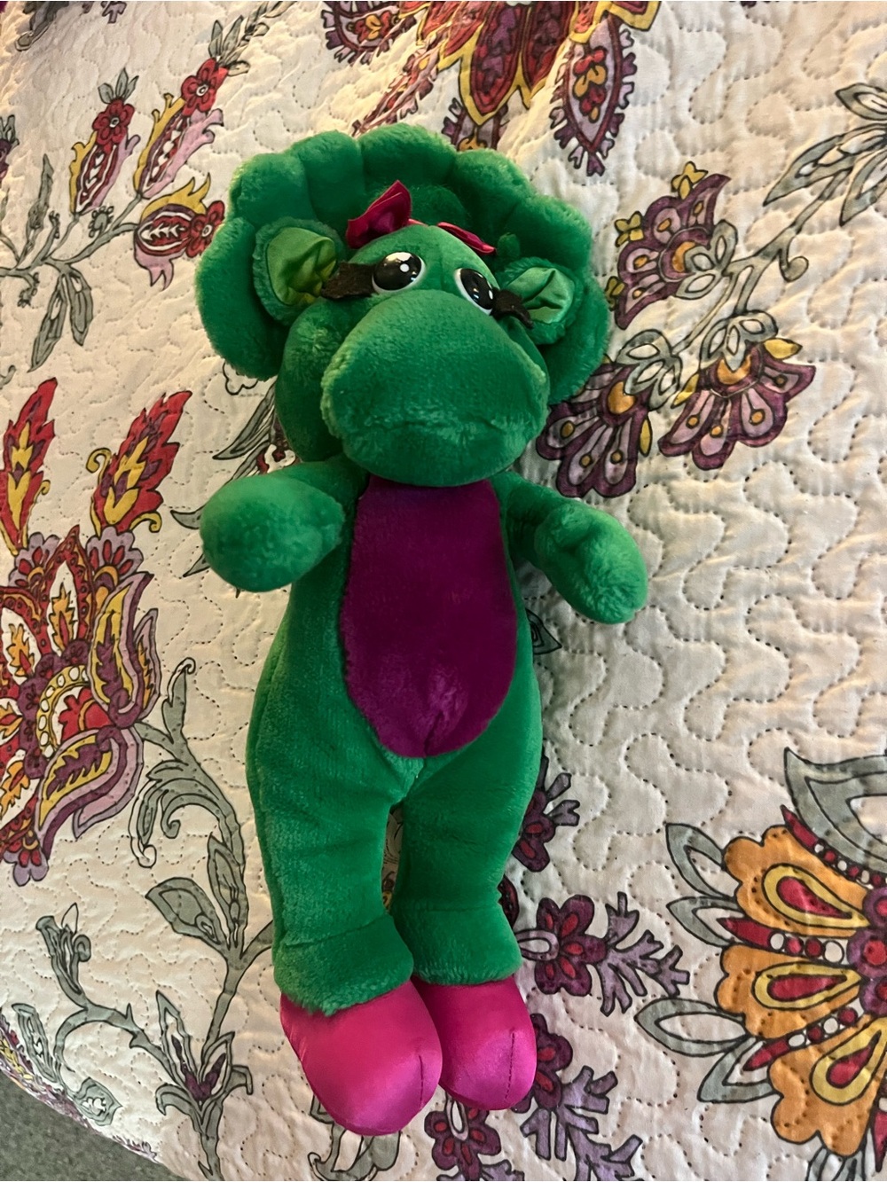 Vintage 1992 90’s Baby Bop Barney Stuffed Animal Plush Toy Figure Dinosaur.